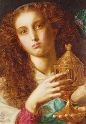 La fille du roi Pelles portant le Sancgraal, 1861